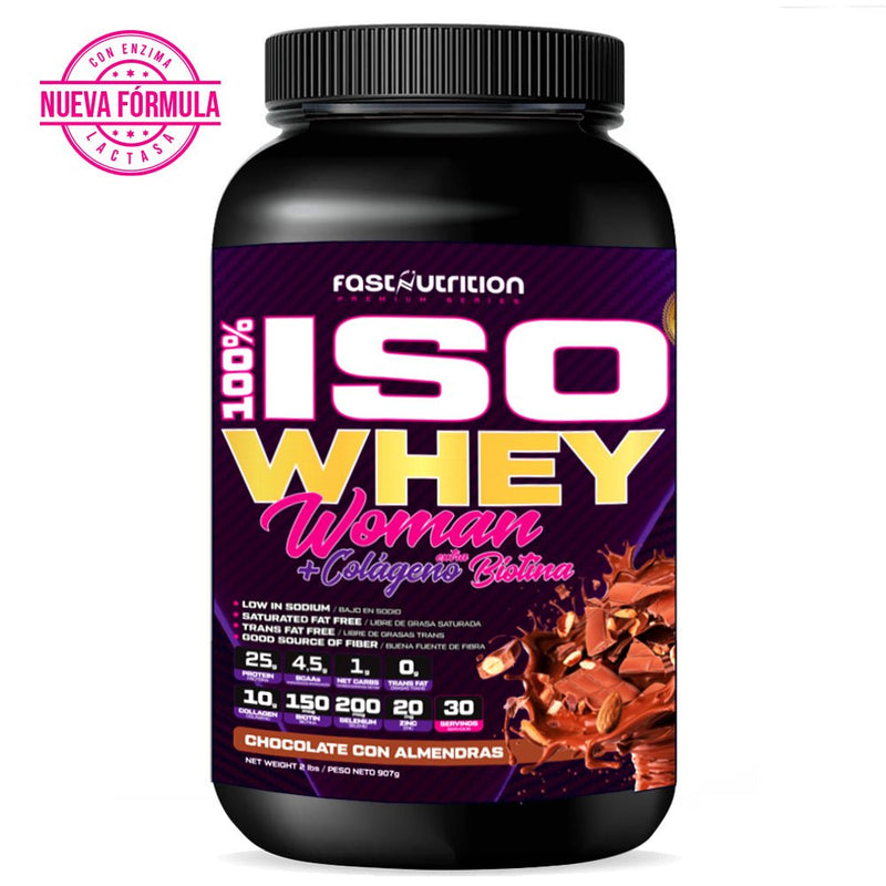 100% Iso Whey Woman 2 Lbs con Colágeno y Biotina Fast Nutrition - Suples.cl