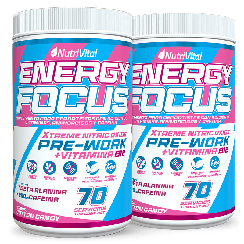 Pack 2 Energy Focus Pre Workout 70 Serv Nutrivital