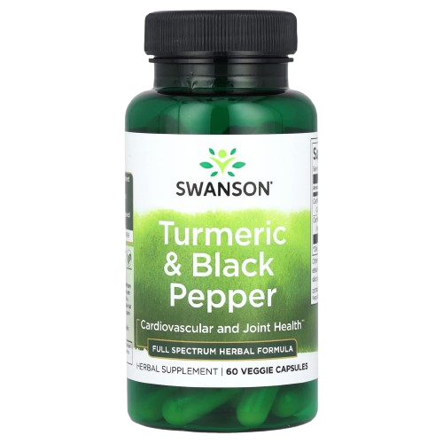 Turmeric Black Pepper - Cúrcuma y Pimienta Negra - 60 Cápsulas Swanson