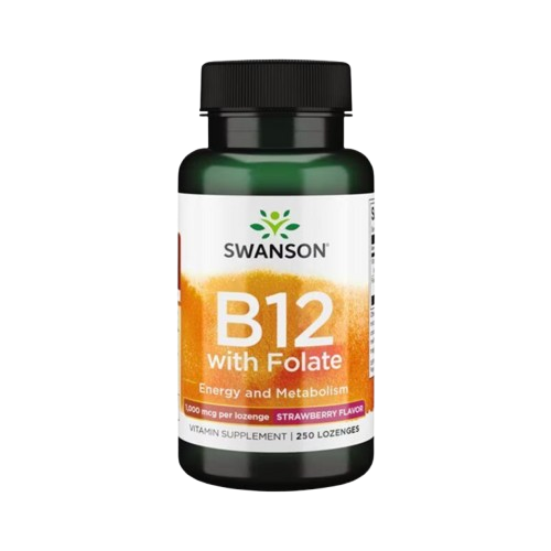 Swanson Vitamin B12 With Folate - Strawberry 1000mcg 250caps