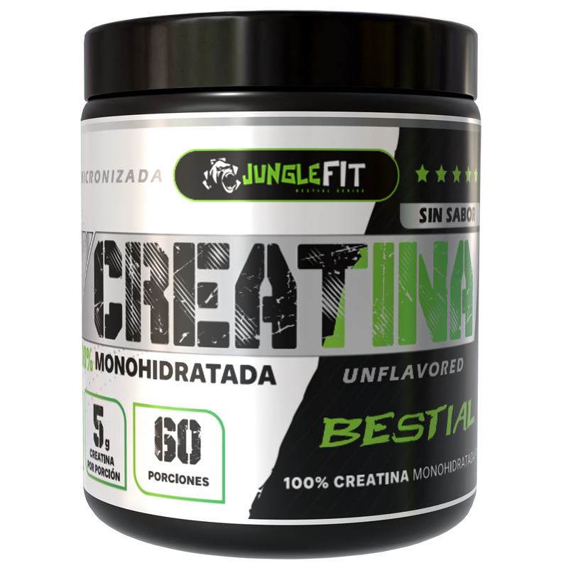 Creatina Monohidratada 300gr Microlizada JungleFit polvo 60 porciones