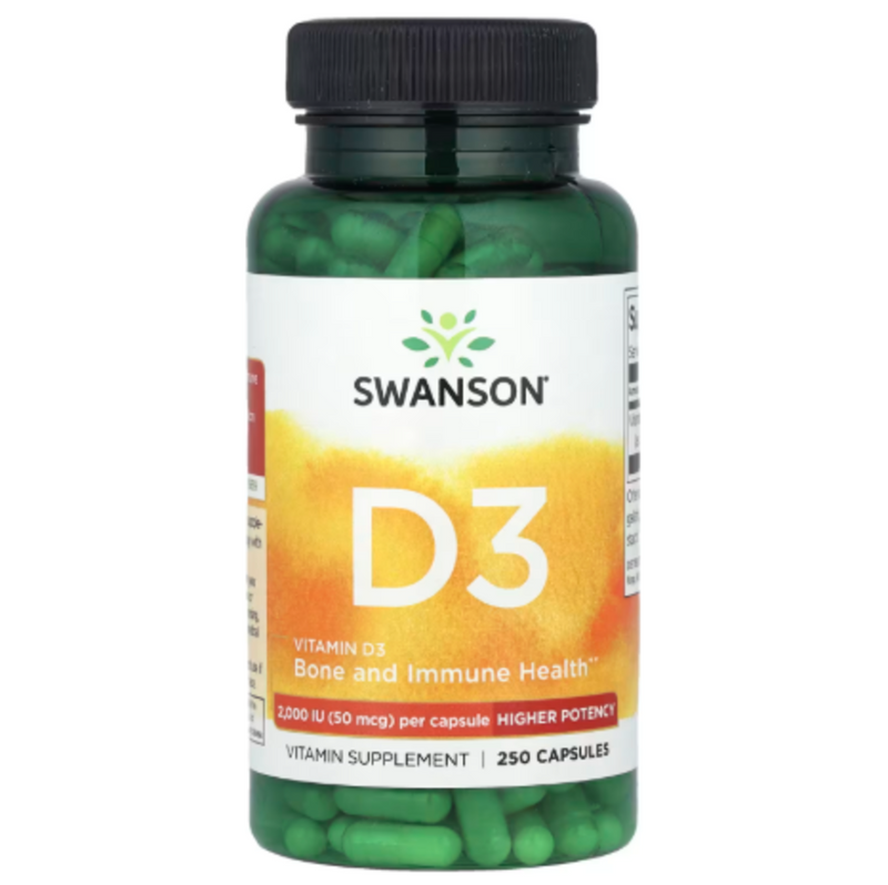 Vitamina D3 2000iu 50mcg - 250 Cápsulas Swanson