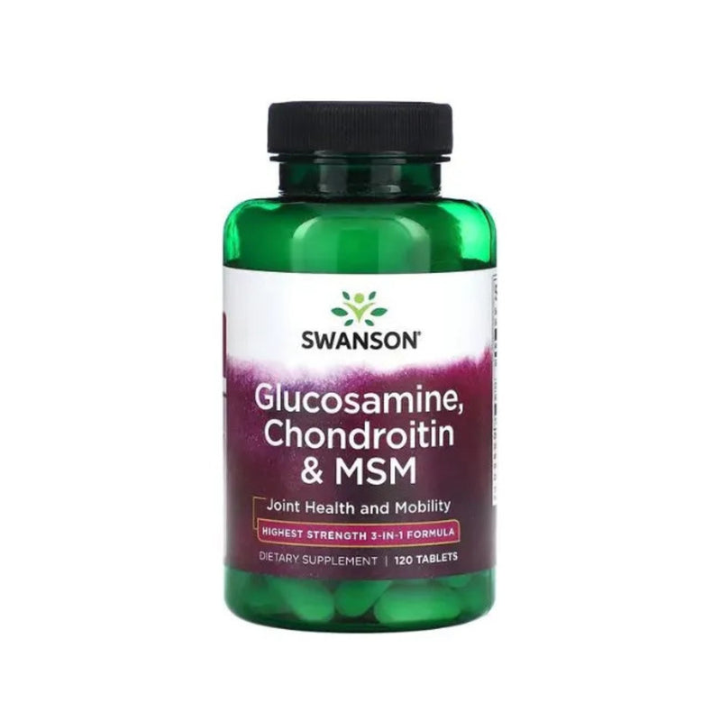 Glucosamine, Chondroitin & MSM 120 Tabletas Swanson