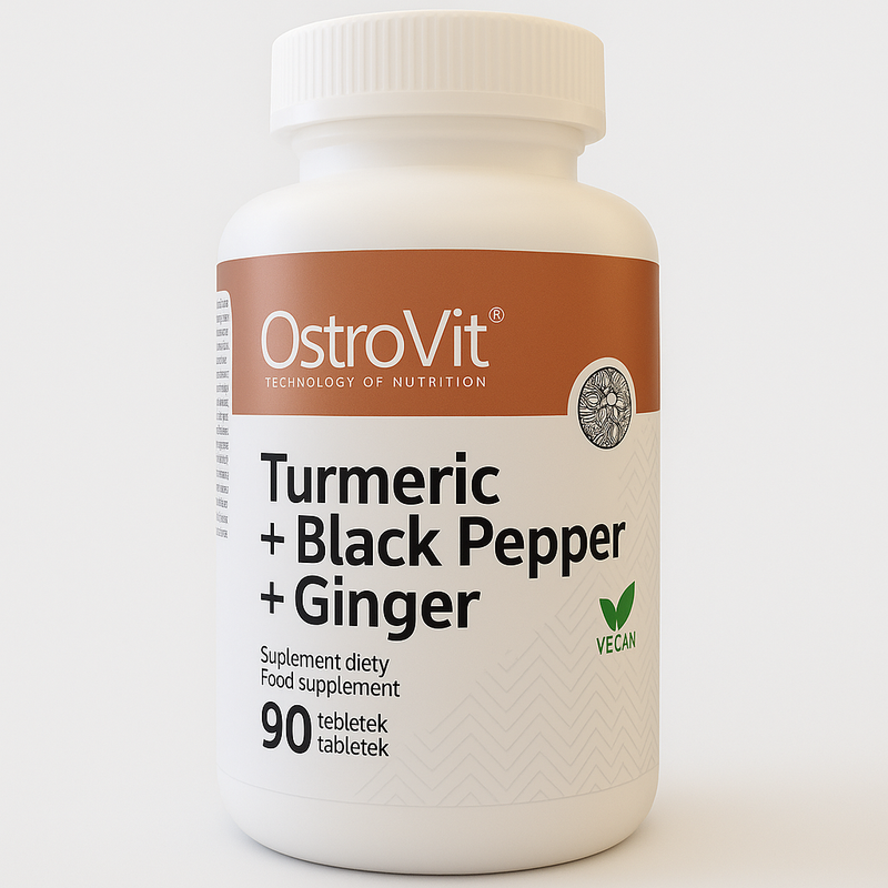 Turmeric + Black Pepper + Ginger - 90 Tabletas OstroVit