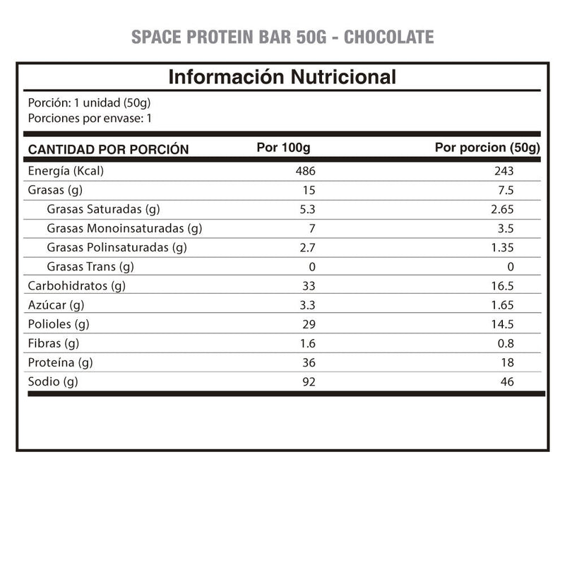 Barrita Space Protein 50 Grs - Suples.cl