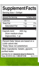 Caprylic Acid 600 Mg - 60 Softgels Swanson - Suples.cl