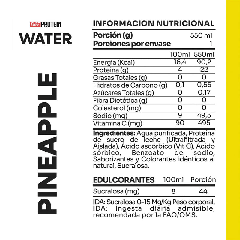 Chef Protein Water 550ml - Suples.cl