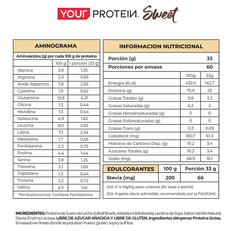 Sweet Whey Chef Protein YPTN 2,8 Lbs