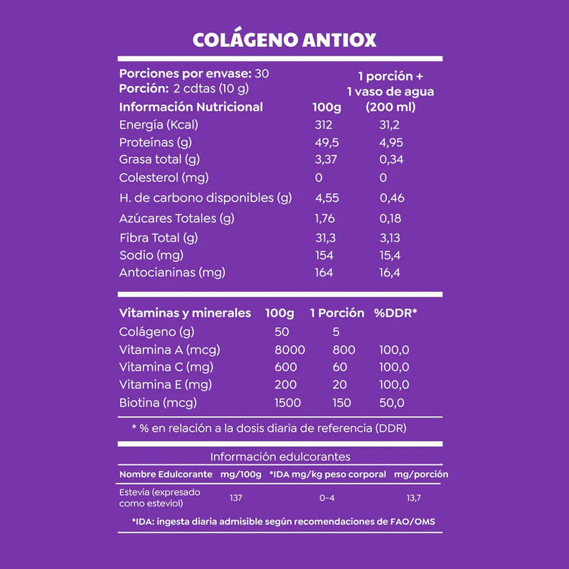 Colágeno Antiox 300g Cáscara Foods - Suples.cl