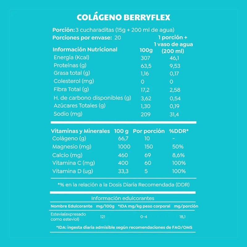 Colágeno Berryflex 300g Cáscara Foods - Suples.cl