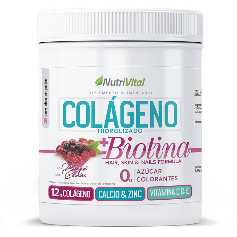 Colágeno Hidrolizado + Biotina 12g - 20 Servicios Nutrivital