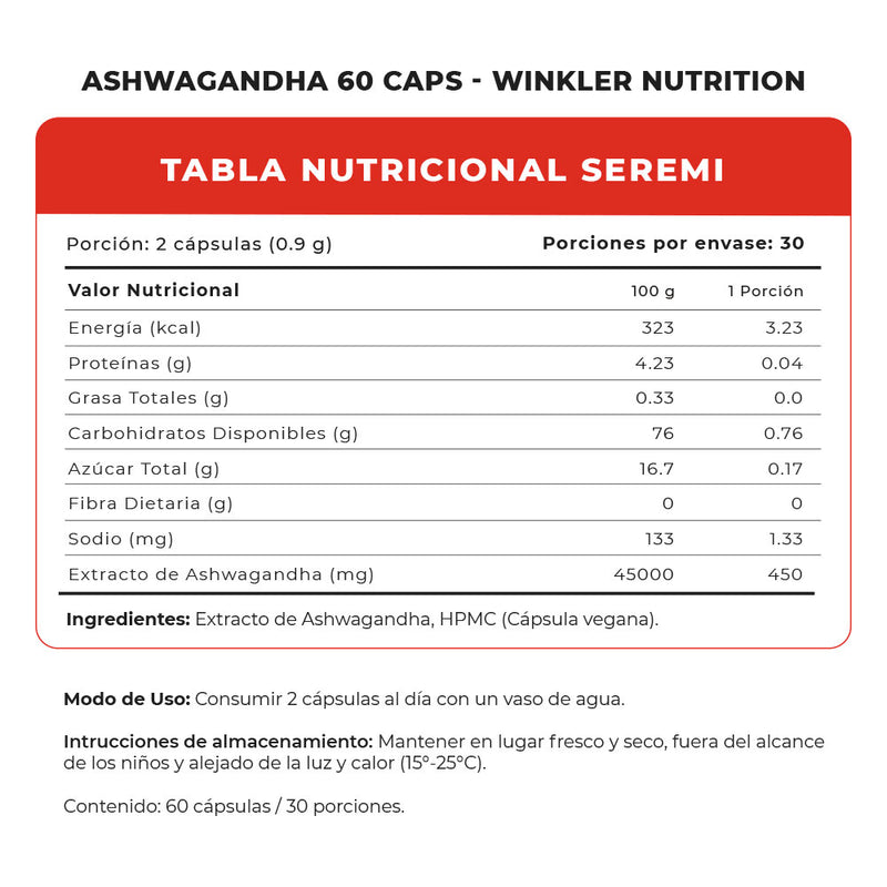 Ashwagandha 60 Caps Winkler Nutrition