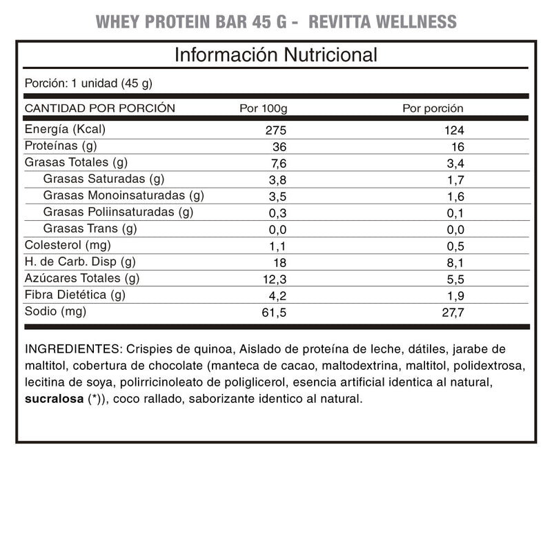 Whey Protein Bar 45g Revitta