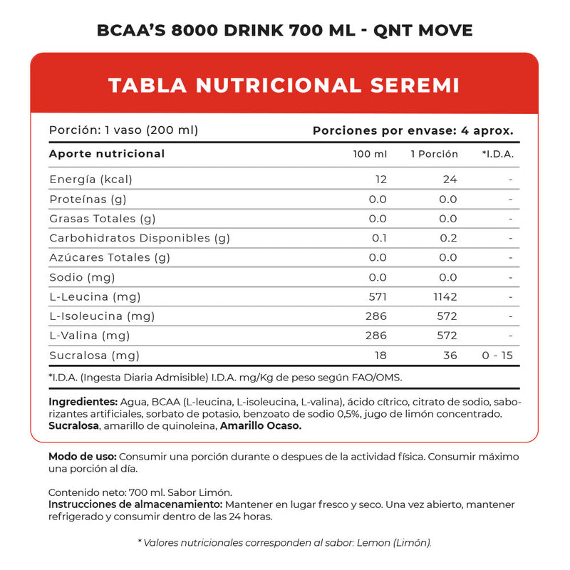 BCAA'S 8000 Drink 700 Ml QNT