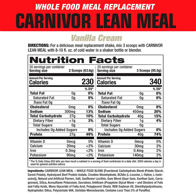 Carnivor Lean Meal 4.29Lbs Musclemeds