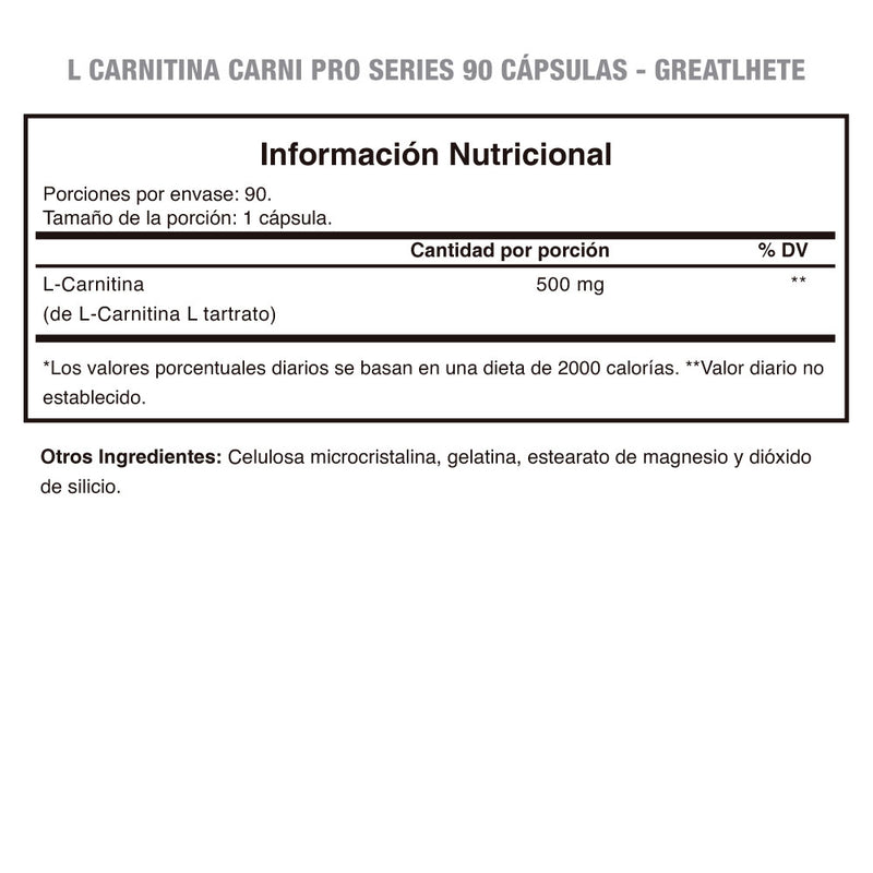 L Carnitina Carni Pro Series 90 Caps Greatlhete
