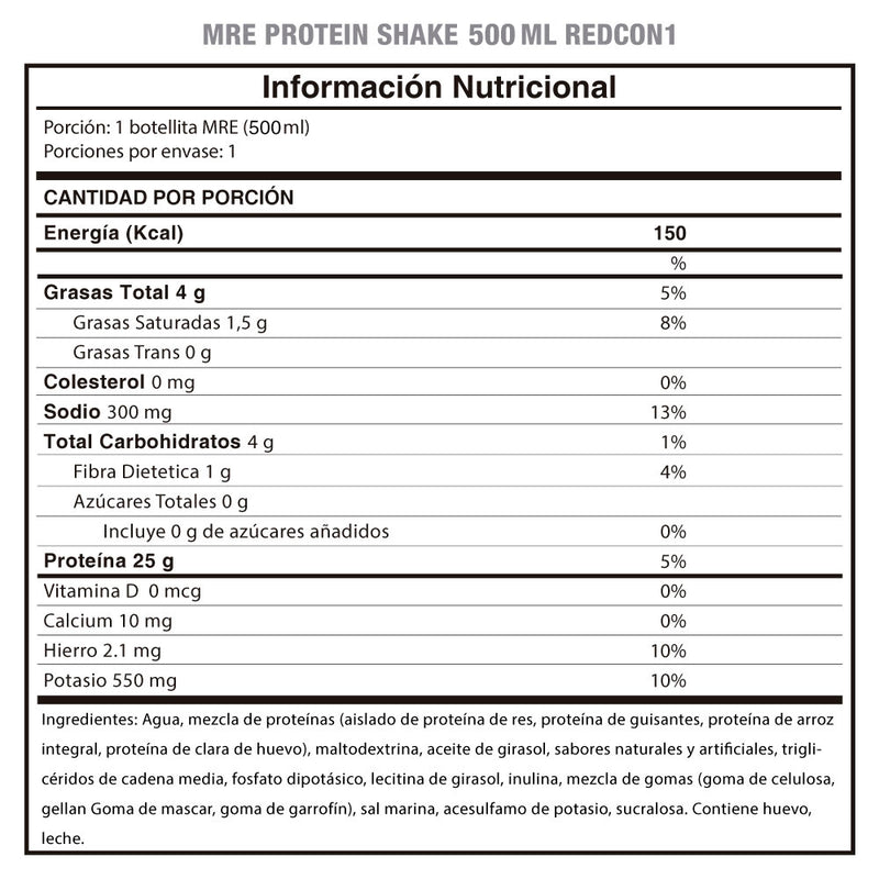 MRE Protein Shake 500ml RedCon1