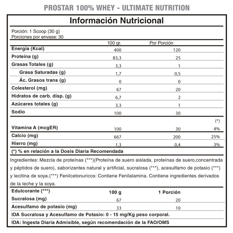 Prostar 100% Whey Protein 2 Lbs Ultimate Nutrition
