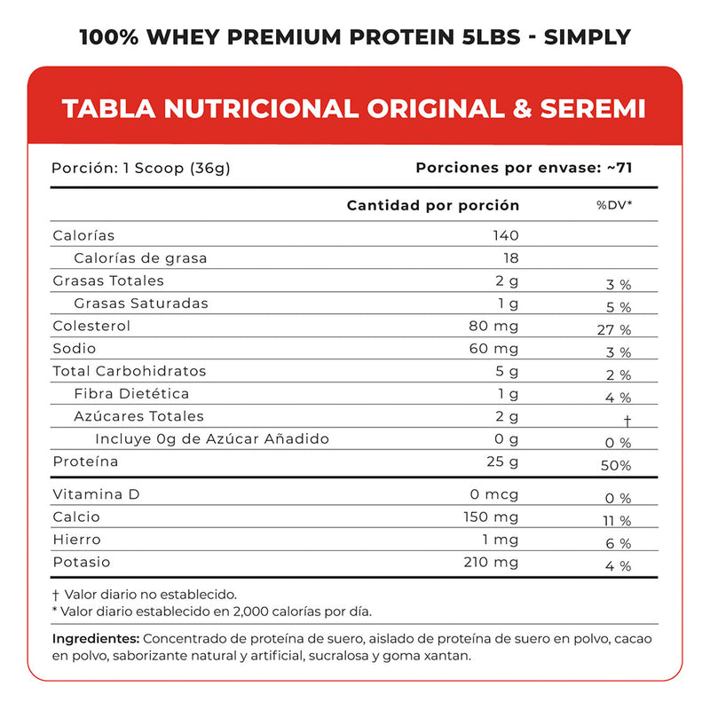 100% Whey Premium Protein Blend 5Lbs Simply Vitamins