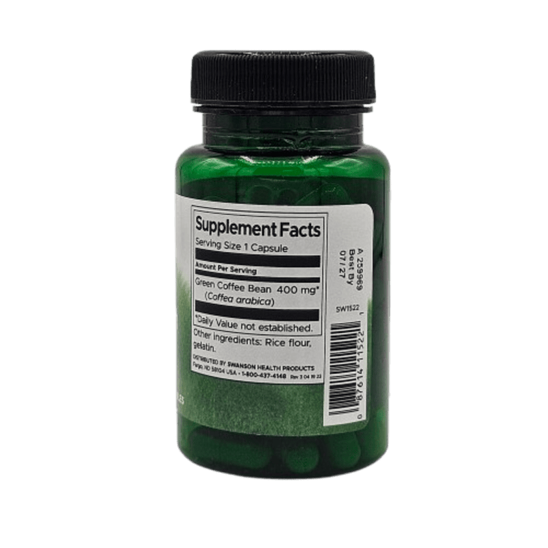 Full Spectrum Green Coffee Bean 400mg - 60 Cápsulas Swanson - Suples.cl