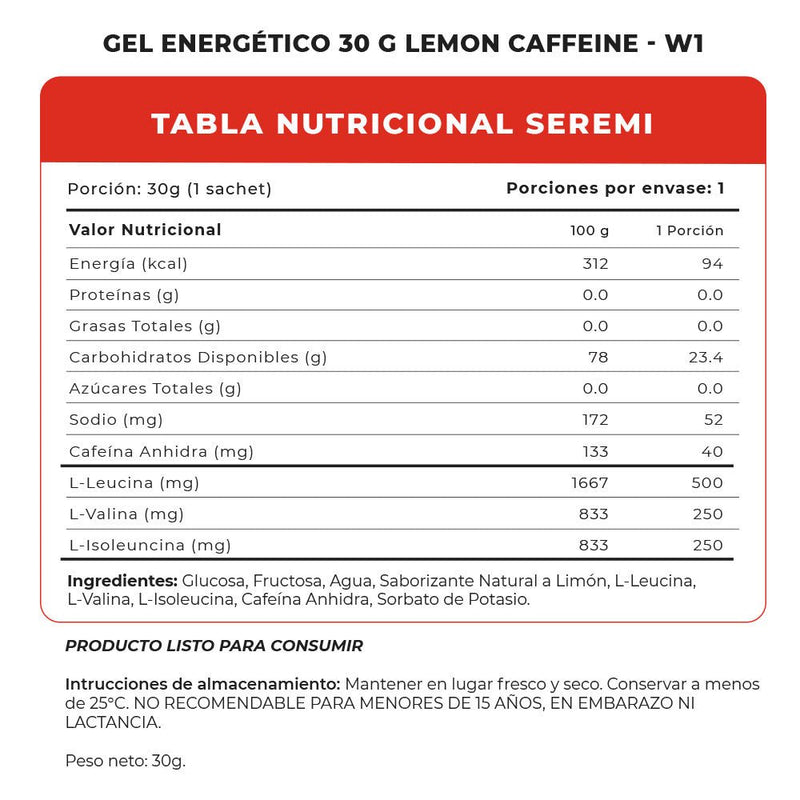 Gel Energético con Cafeína 30 Grs Winkler Nutrition - Suples.cl