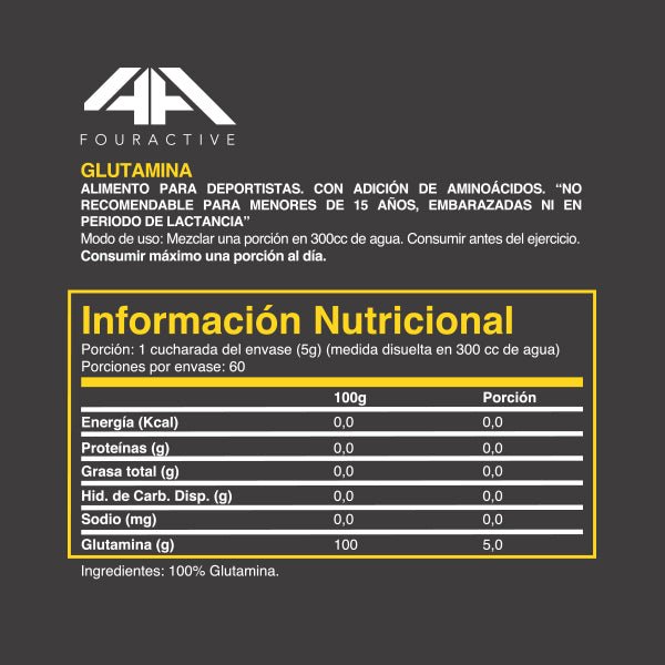 GlutaImpact 300 gramos - 4Active® - Suples.cl