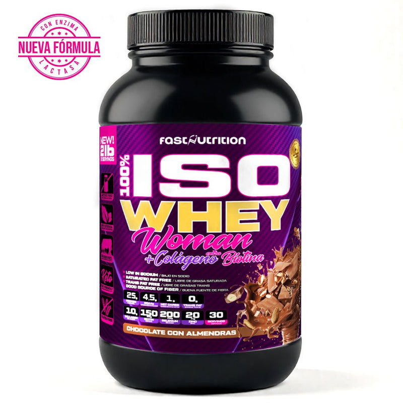 Iso Whey Woman 2 Lbs con Colágeno y Biotina Fast Nutrition - Suples.cl