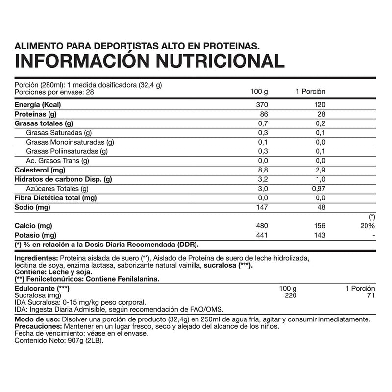 ISO100% Hydro Whey 2 Lbs Foodtech - Suples.cl