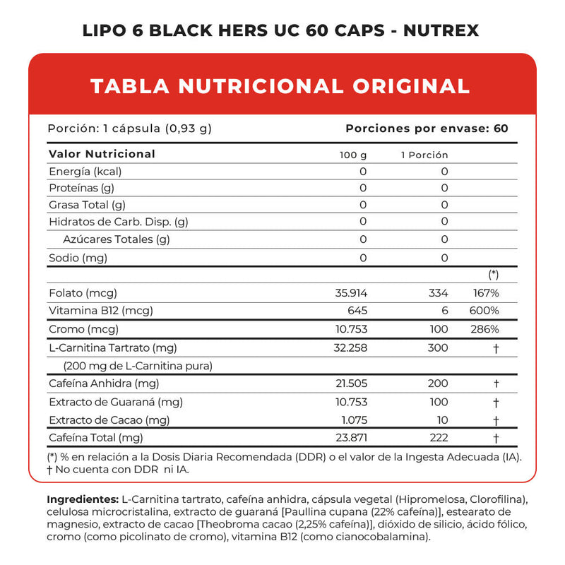 Lipo 6 Black UC 60 Caps Nutrex - Suples.cl