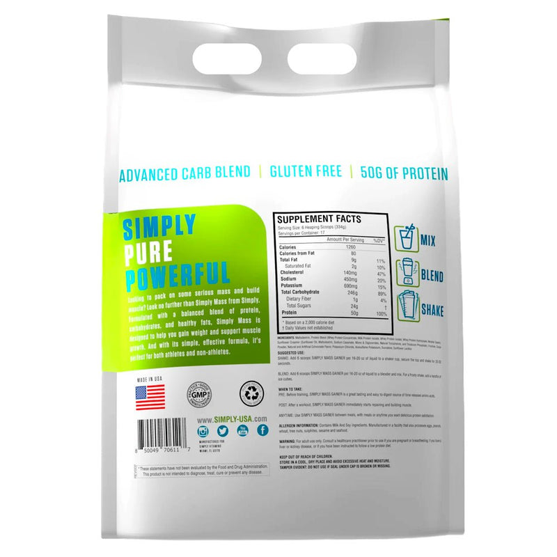 Mass Gainer Weight Gain 13 Lbs Simply - Suples.cl