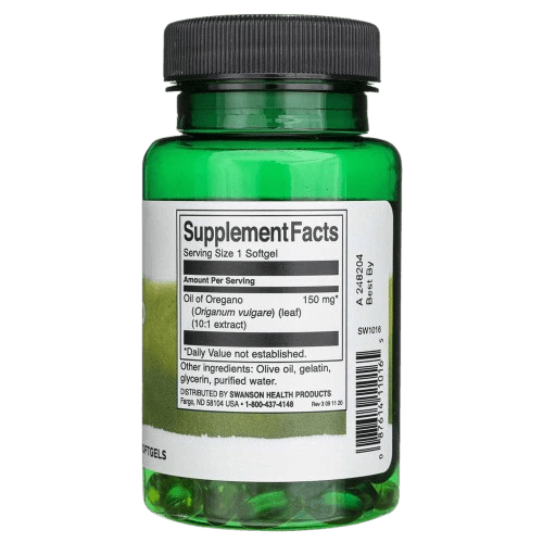 Oregano Oil 10:1extract 120softgels Swanson - Suples.cl