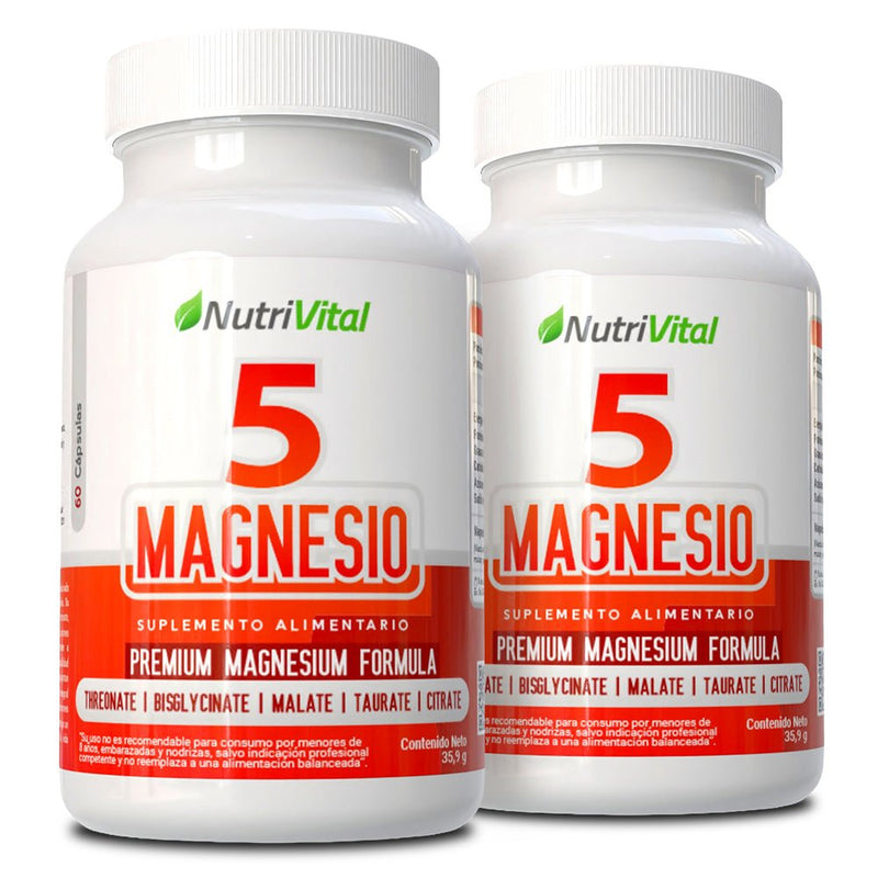 Pack 2 Unidades Penta 5 Magnesio 60 Cápsulas Nutrivital - Suples.cl