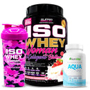 Pack Iso Whey Woman 2 Lbs + Aqua Dry 90 Caps Nutrivital + Shaker Camo Pink - Suples.cl