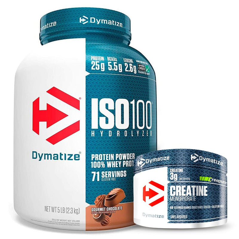Pack ISO100 Proteína Hidrolizada 5 Lbs + Creatina Monohidratada Creapure 300g Dymatize - Suples.cl