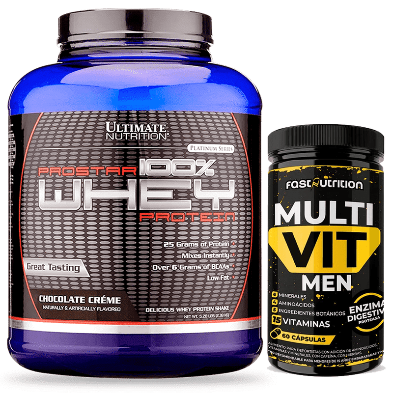 Pack Prostar Whey 5lbs + Multivit Fast Nutrition - Suples.cl