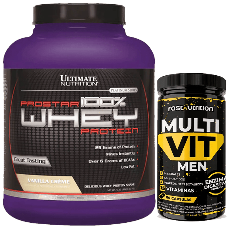 Pack Prostar Whey 5lbs + Multivit Fast Nutrition - Suples.cl