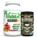 Pack Proteina Vegana Nutrivital con Vitamina B12 2.2 Lbs + Pre Workout N.O. Explosive 35 Serv Fast Nutrition - Suples.cl