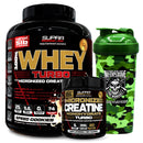 Pack Whey Turbo 5 Lbs + Creatina Turbo 300g + Shaker Camo Green - Suples.cl