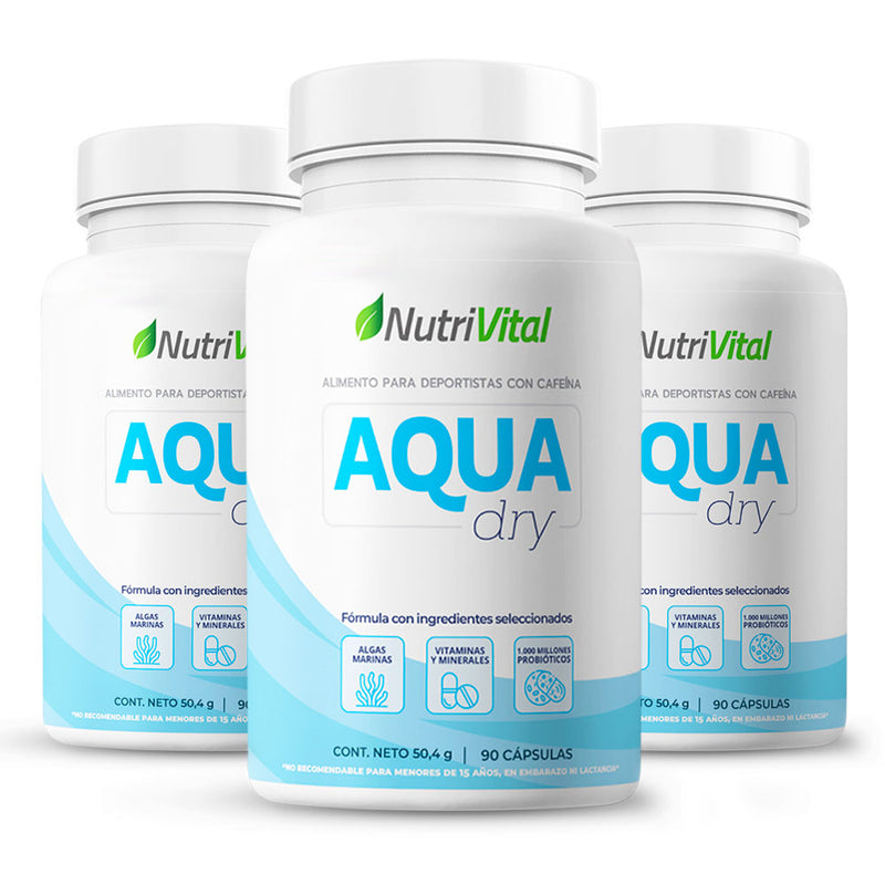 Pack 3 Aqua Dry 90 Capsulas Nutrivital