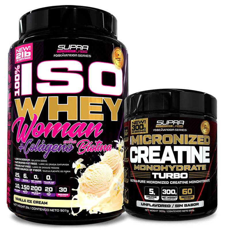 Pack Iso whey Woman 2 Lbs + Creatina Turbo 300 Grs Fast Nutrition