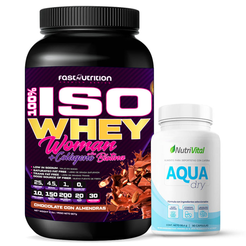 Pack Iso Whey Woman 2 Lbs + Aqua Dry 90 Caps Nutrivital
