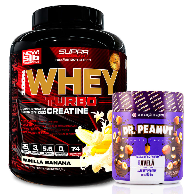 Pack 100% Whey Turbo 5 Lbs + Dr Peanut Mantequilla de Maní 600g