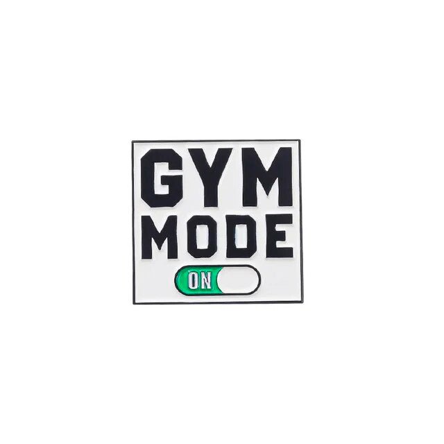 Pin cuadrado "GYM MODE ON" Jungle Fit. - Suples.cl