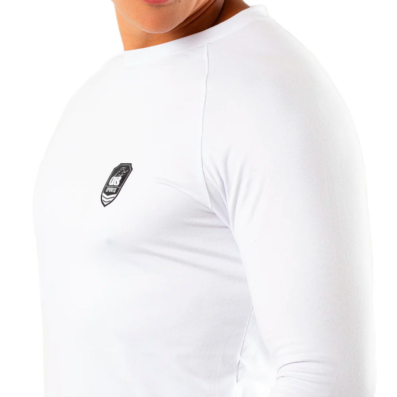 Polera Athletic White Long Sleeve Durabody