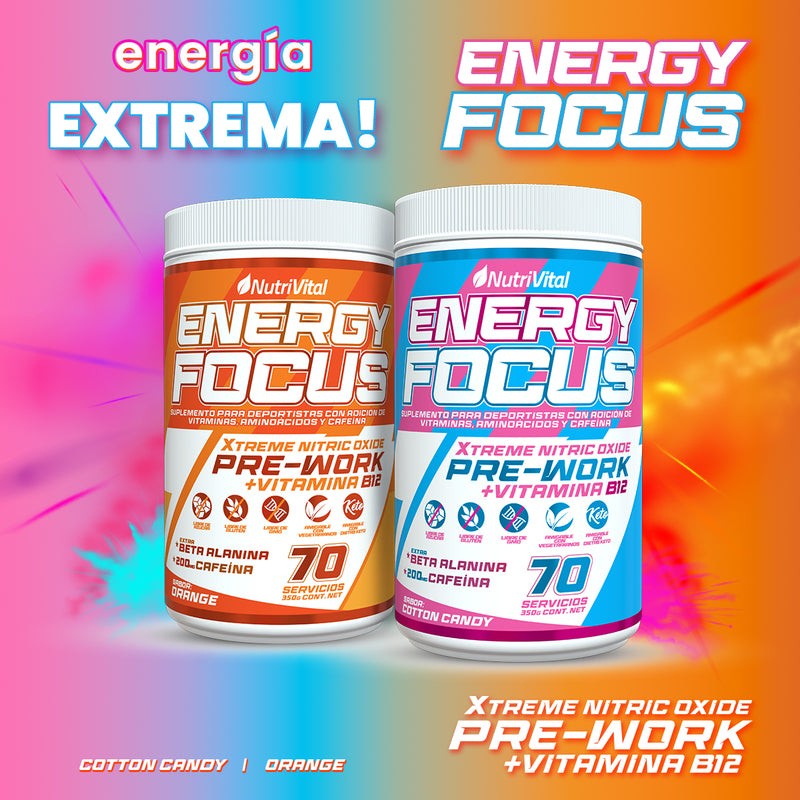 Pack Vegan Protein + B12 2.2 Lbs   + Energy Focus Pre-Work Nutrivital