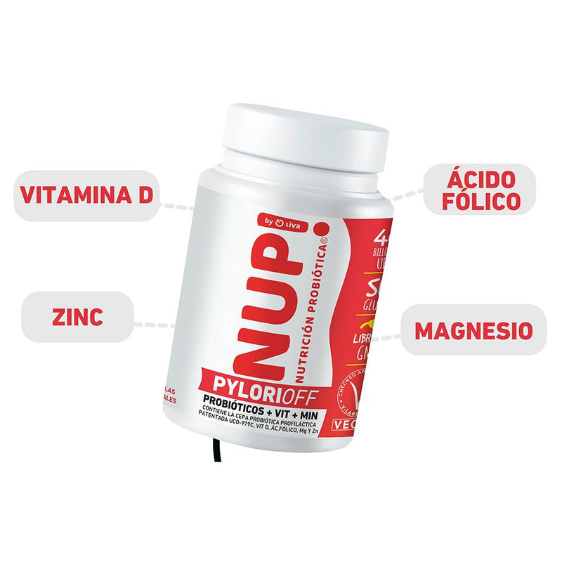 Probiótico Pylorioff 30 Cápsulas NUP! - Suples.cl