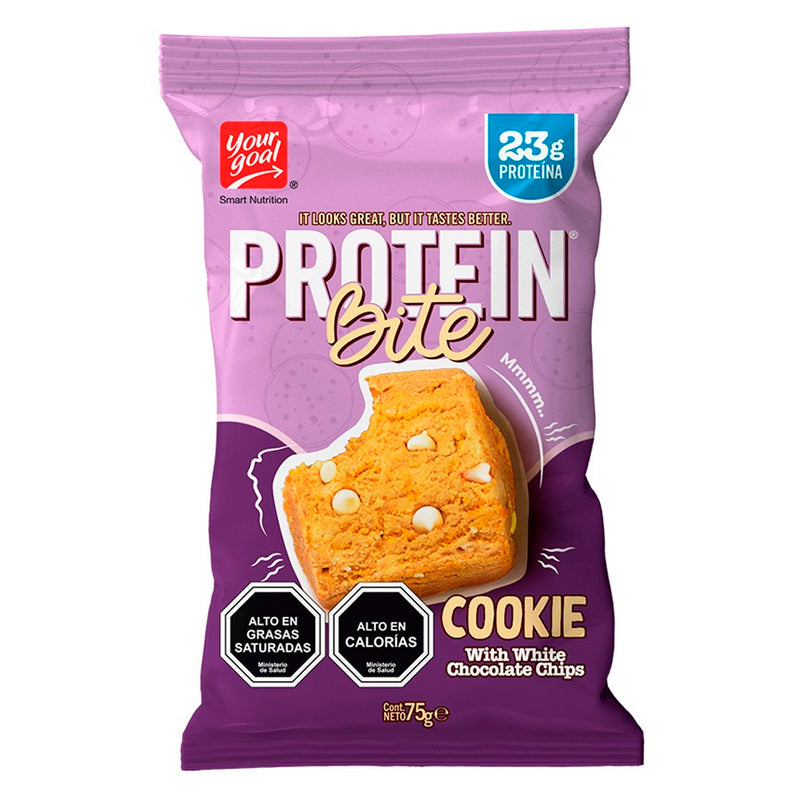 Caja 4 Protein Bite Cookie With White Chocolate Chips Your Goal