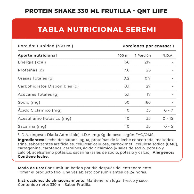 Protein Shake 330 Ml QNT - Suples.cl