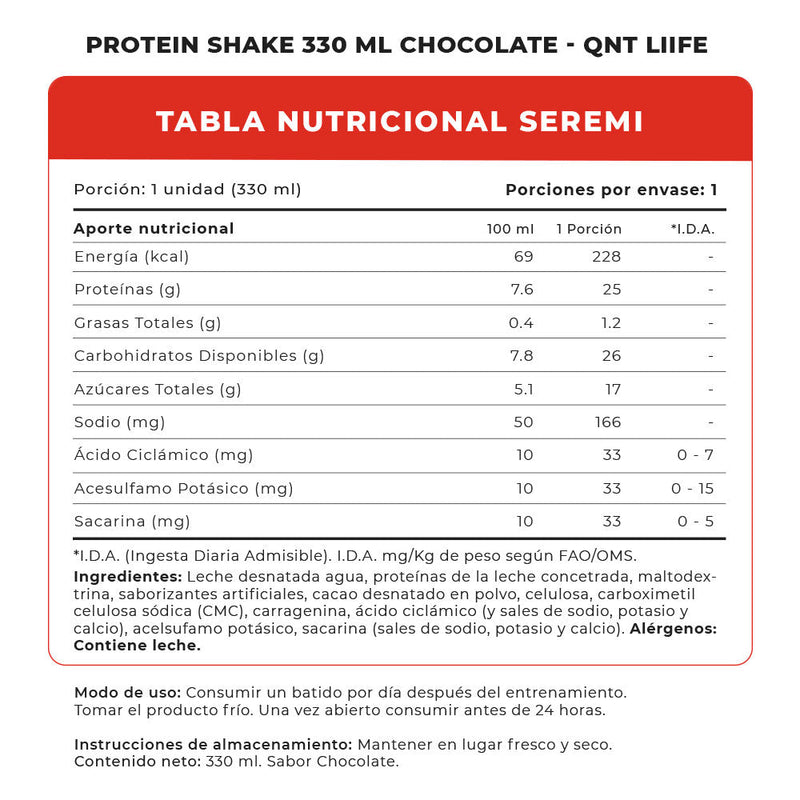 Protein Shake 330 Ml QNT - Suples.cl