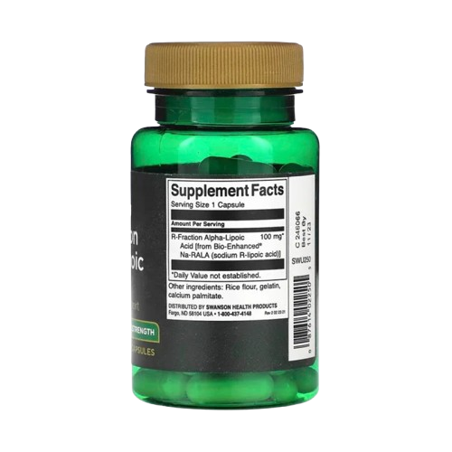 R-Fraction Alpha Lipoic Acid 100mg - 60 Cápsulas Swanson